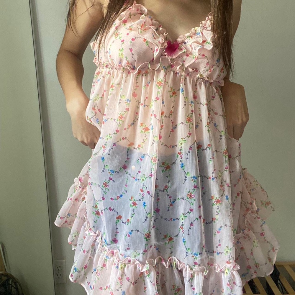 90’s vtg Betsey Johnson mesh babydoll top